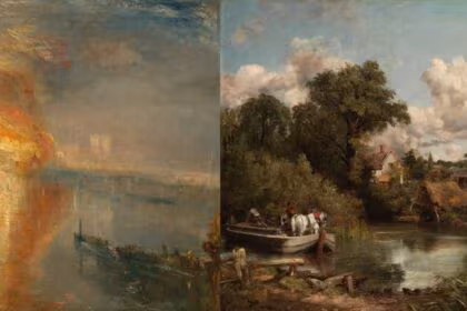 JMW Turner, The Burning of the Houses of Lords and Commons. Cleveland Museum of Art. Bequest of John L. Severance, John Constable, The White Hors. © The Frick Collection, New York. Photo: Joseph Coscia Jr