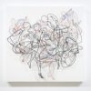 “Hide and Seek II” , 2024. Painted steel wire on wood panel, 27 5/8" H x 29" W x 4” D